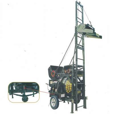 Mobile Portable 320L Diesel Drum Concrete Mixer With Hydraulic Ladder