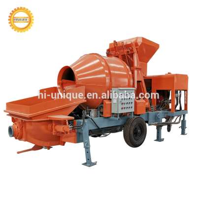 Concrete Mixer With Pump Trailer Mounted Cement Mixers / Self Loading Concrete Mixer With Pump